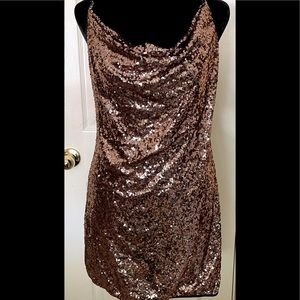 🤎 Escante’ Collection- Copper Sequined Mini Dress- Sz L 🤎. *SOLD*